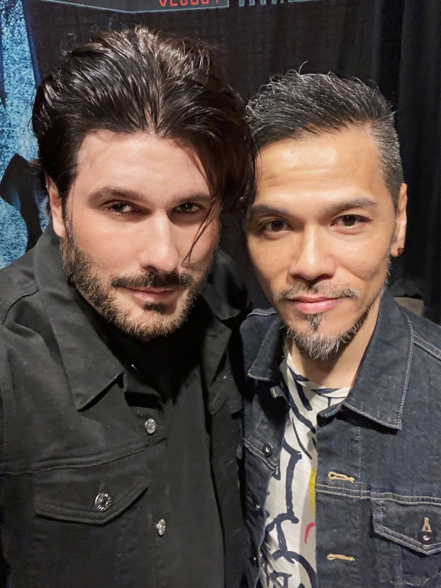 ⁦<a href="/mikaeljohnston/">Mikael Johnston Official</a>⁩ of #MephistoOdyssey with the incredibly talented and enigmatic Koichi Fukuda of #StaticX Oct 7, 2023 Dallas. Great to catch up, much love my friend!