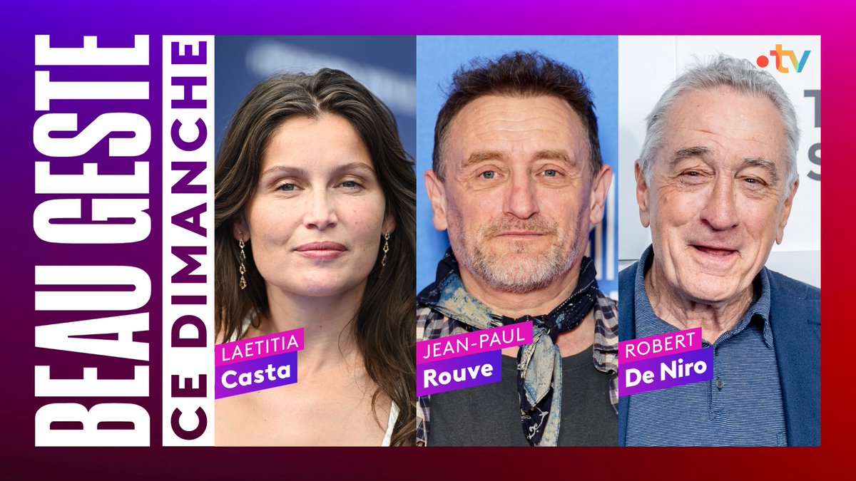 francetvcinema's tweet photo. Ils sont dans #BeauGeste cette semaine :

- Laetitia Casta
- Jean-Paul Rouve
- Robert De Niro

Ce soir à 22.45 sur @France2tv, et dès maintenant sur @francetv. 

👉 https://t.co/Y5ck4f6puG https://t.co/4IuAzfmS6J