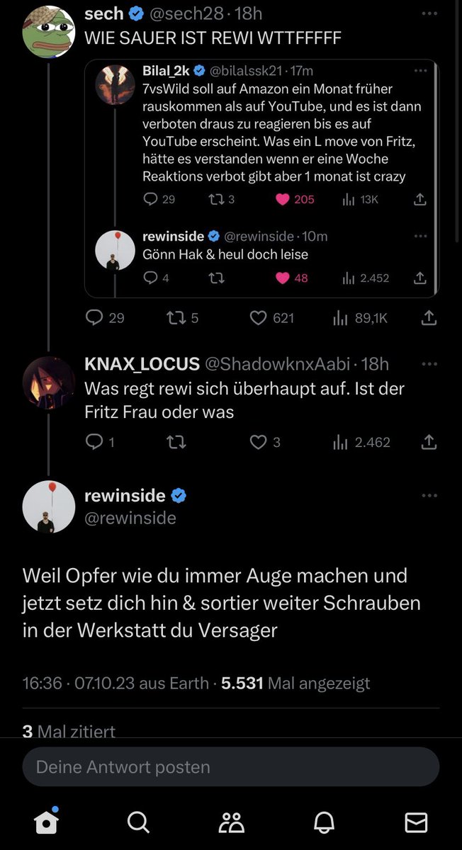 Klinge_effzeh's tweet photo. @rewinside ganz sympathisch unterwegs. 😅
Dicker L-Take leider.
#rewi #7vswild #rewinside https://t.co/5jDBuJcXqH
