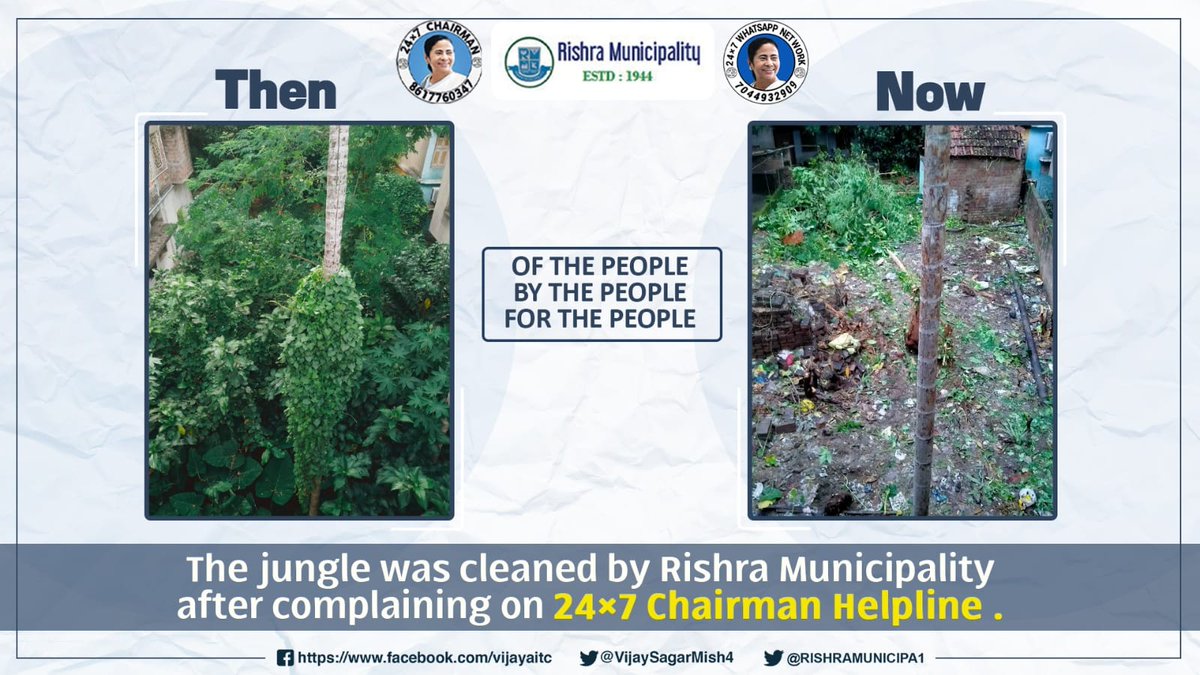 Clean Rishra, Happy Citizens Rishra Municipality's mission #cleancitygreencity #cleanandgreen #ecocity #cleanenvironment #gogreen #greencommunity #cleanliving #rishra #gorbersohorrishra @MamataOfficial @VijaySagarMish4