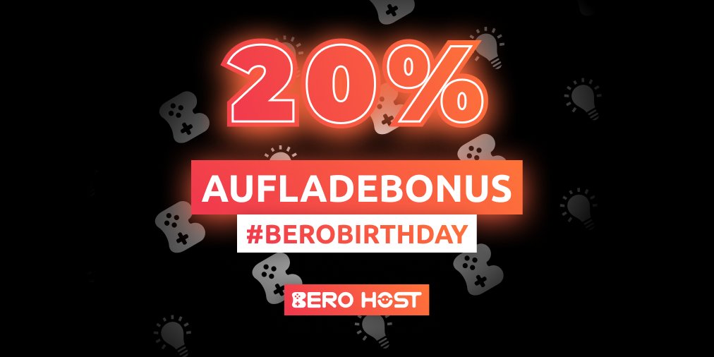 BEROHOST's tweet photo. 🥳 #berobirthday Letzter Tag! 🥳
Zum Abschluss könnt ihr von einem 20% Aufladebonus profitieren!
💸 Mehr für euer Geld!💸
⏳ Nur heute, also schnell sein! 👉 https://t.co/LOemAcoqHp
#BEROHOST #7YearsStrong #berobirthday https://t.co/CNwYL6Bj8e