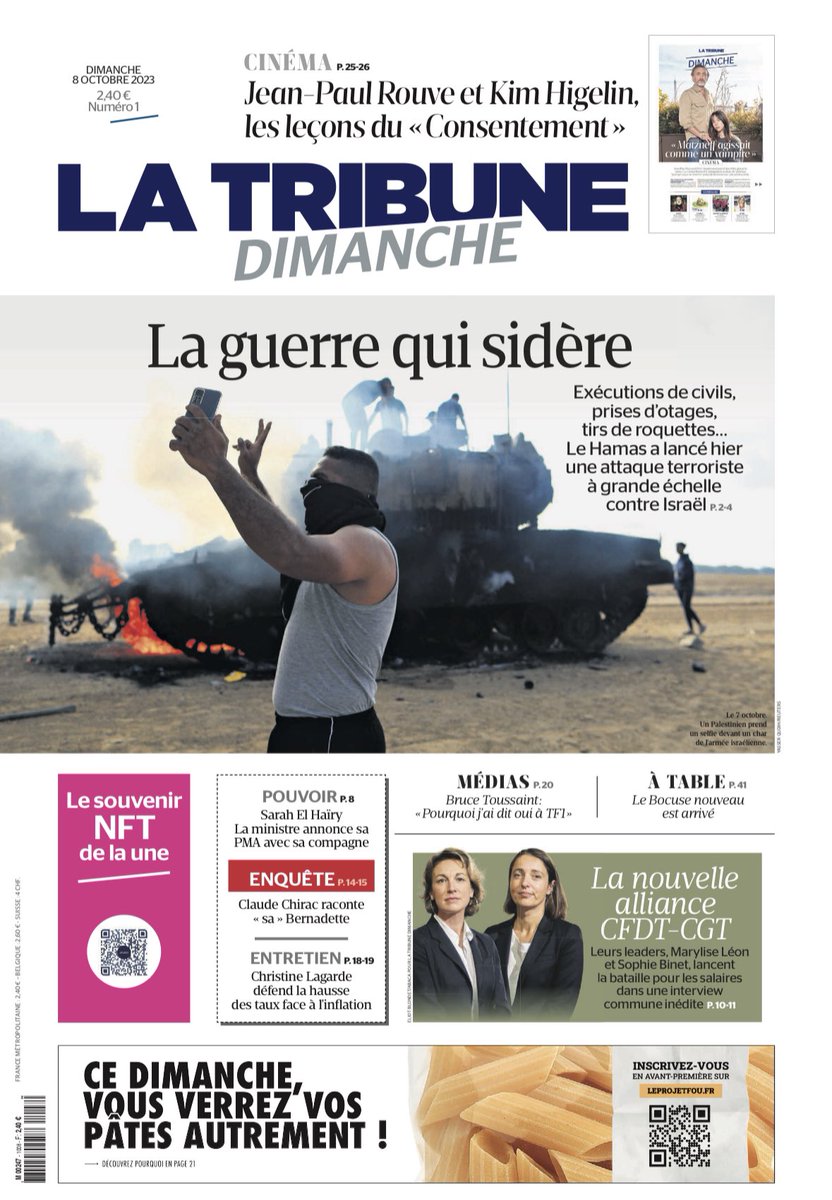 Très bon premier numéro, avec de l’actu et un beau cahier culture ! Bravo pour cet exploit, créer un journal en 80 jours <a href="/jc_tortora/">Jean-Christophe TORTORA</a> <a href="/JeudyBruno/">Bruno Jeudy</a> <a href="/FGliszczynski/">Fabrice Gliszczynski</a> <a href="/phmabille/">Philippe Mabille</a> <a href="/laurentguimier/">Laurent Guimier</a> avec l’innovante maquette de Jean-François Labour et la réalisation par ETX <a href="/cgabizon/">cécilia gabizon</a>