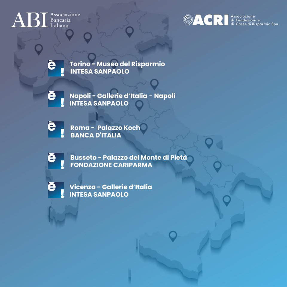Oggi 8 ottobre 2023 è il secondo giorno di è cultura! #Arte, #mostre, #visiteguidate, #palazzistorici, #educazionefinanziaria e molto altro.  Vai alla sezione palinsesto: bit.ly/3tpuMtH