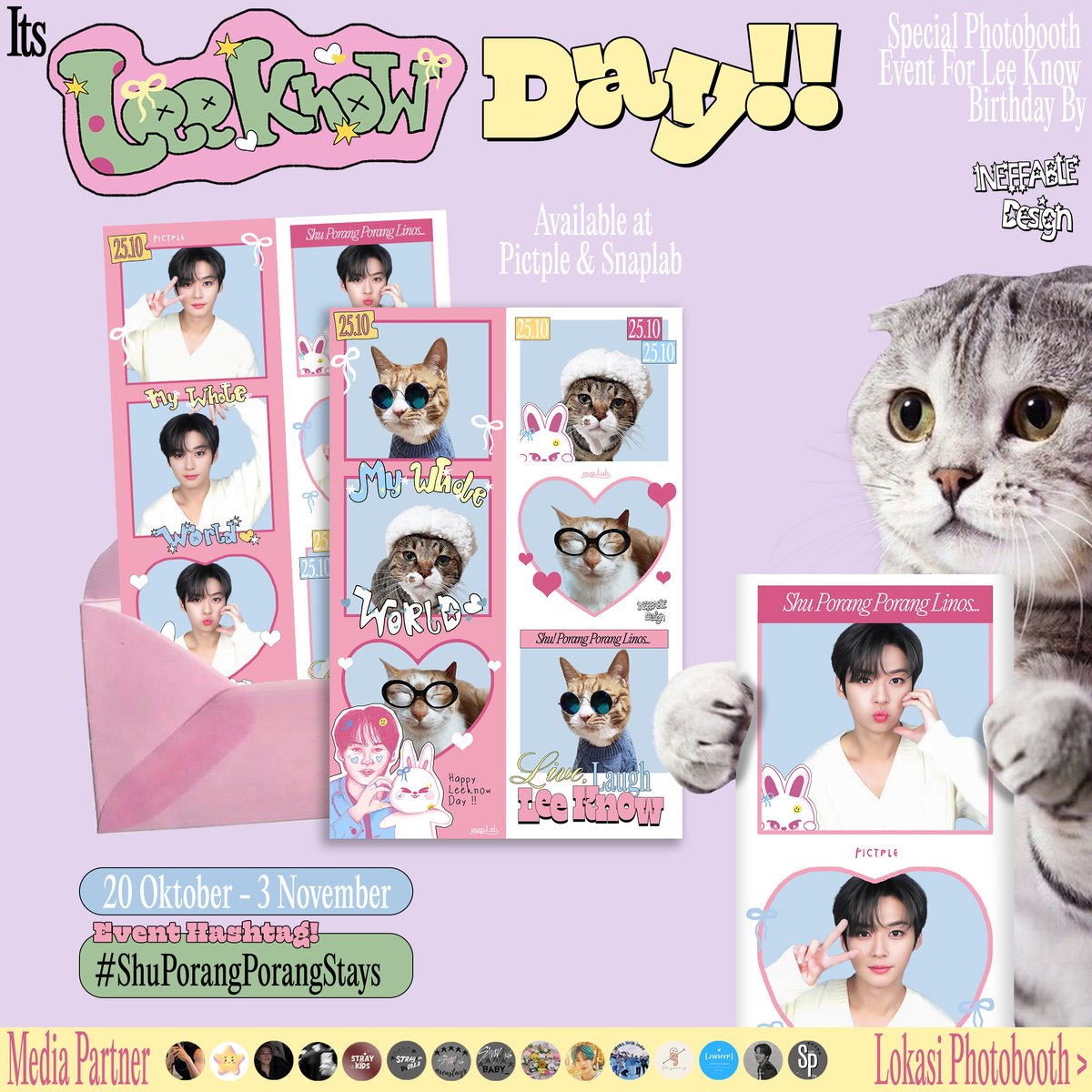 ineffabled_id's tweet photo. 🎀 𝙄𝙩𝙨 𝙇𝙚𝙚𝙠𝙣𝙤𝙬 𝘿𝙖𝙮 🎀

Leeknow’s Birthday Photobooth Event

ᴇᴠᴇɴᴛ ʙʏ : @ɪɴᴇꜰꜰᴀʙʟᴇᴅ.ɪᴅ
🗓️ 20 Sept - 03 nov 2023
📍 Available on All pictple and its.snaplab booth's
↬ Details on poster

Use the hashtag
#ShuPorangPorangStays and kindly tag @ineffabled_id https://t.co/jQmChBTh2M