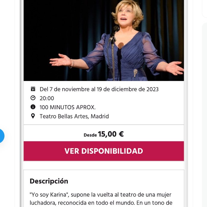 noah90_'s tweet image. KARINA INFILTRADA. 🐦 #GHVIP8O 
Tiene conciertos en el teatro de Madrid las próximas semanas...

¿Quién quiere una entrada? #ghvipdbt3