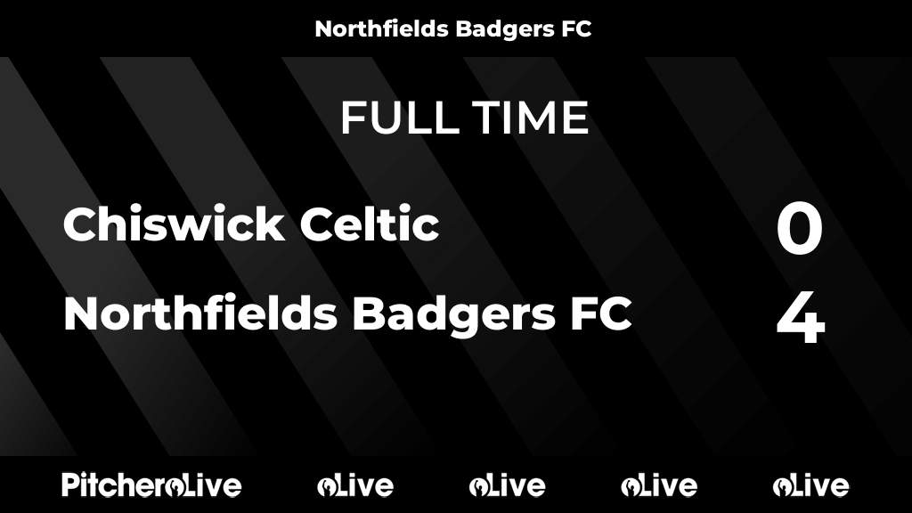 nfieldsbadgers's tweet image. FULL TIME: Chiswick Celtic 0 - 4 Northfields Badgers FC
#CHINOR #Pitchero
pitchero.com/clubs/northfie…