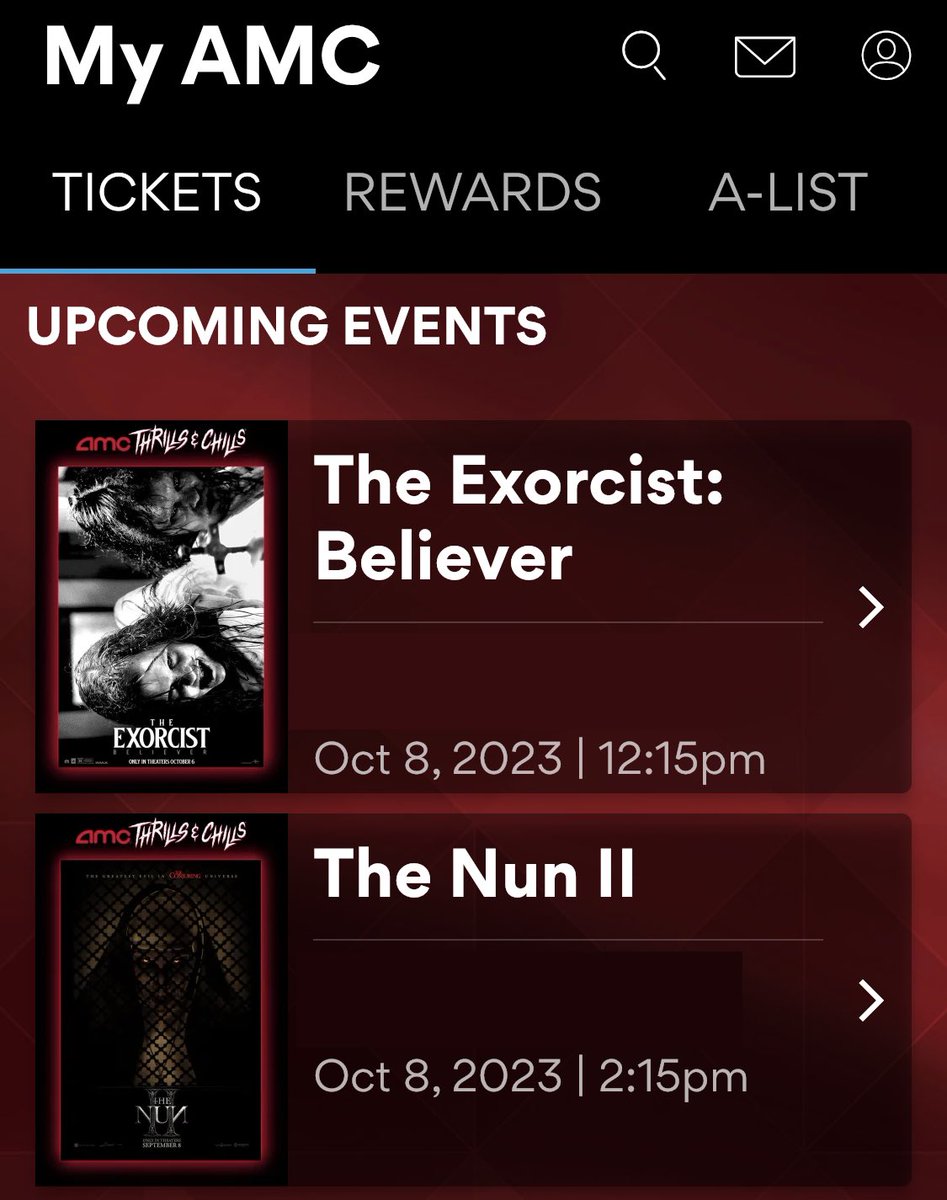 Inspired by @StevenM28021817, it’s a scary movie weekend #atAMC. 
#SawX on Thursday and #ExorcistBeliever & #TheNun2  today👻