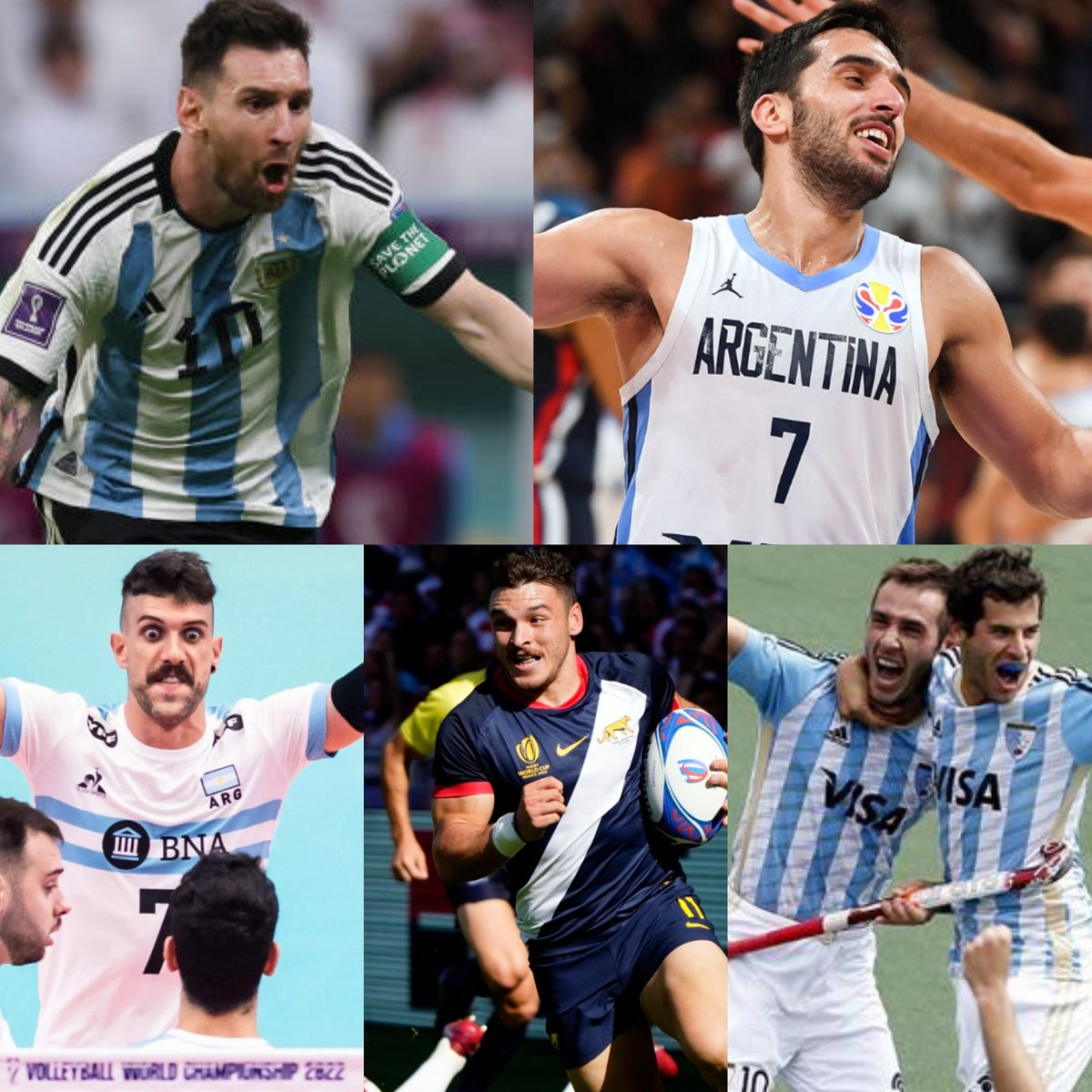 HISTÓRICO 🤯

Argentina🇦🇷 se convirtió HOY en la PRIMERA selección que logra llegar al menos 5 VECES al TOP 8 en el Mundial masculino de TODOS estos deportes👇

✅Fútbol⚽️ (11 veces)
✅Básquet🏀 (9 veces)
✅Hockey🏑 (7 veces)
✅Vóley🏐 (5 veces)
✅Rugby🏈 (5 veces)
