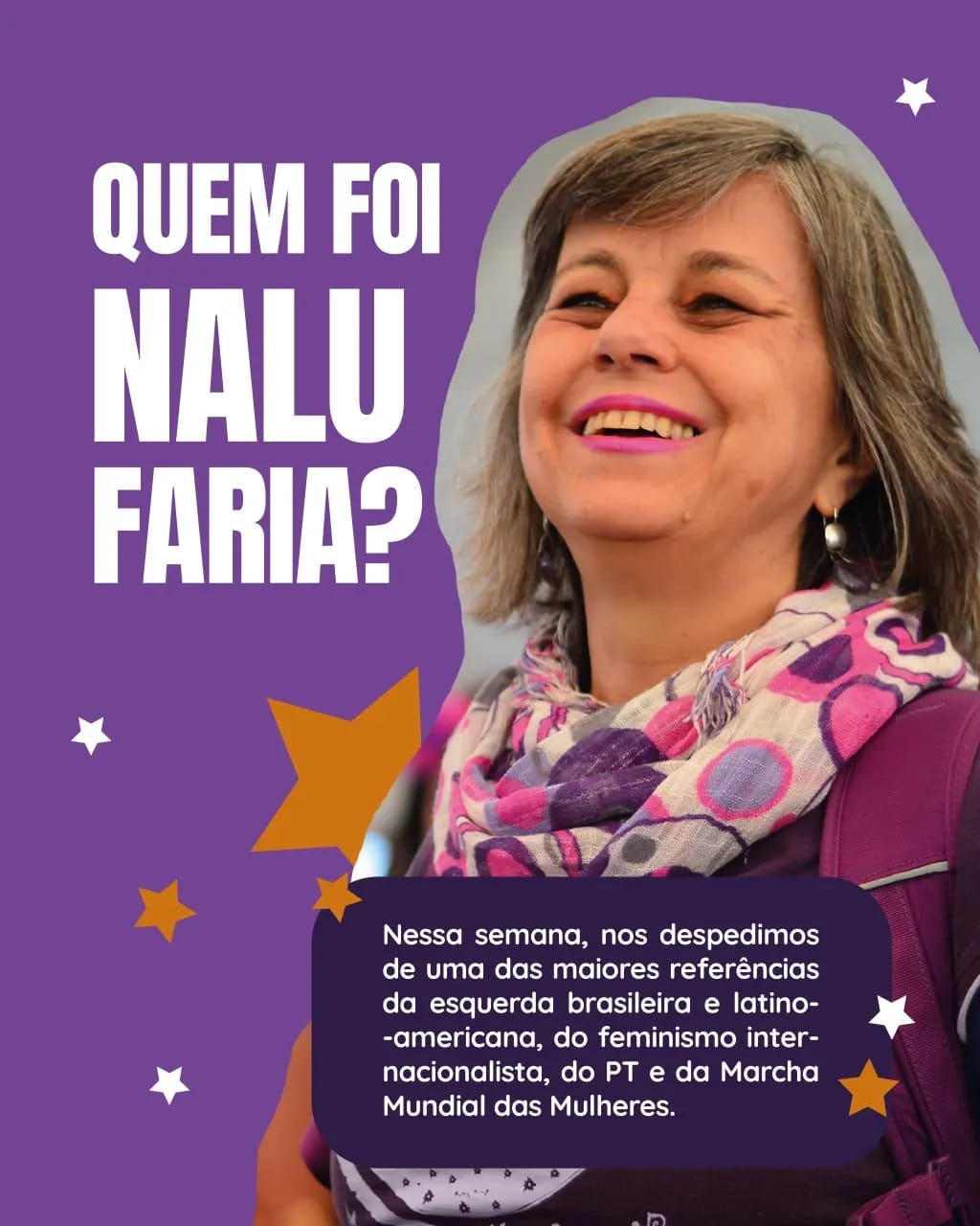 Despedida de Nalu Faria  Marcha Mundial das Mulheres