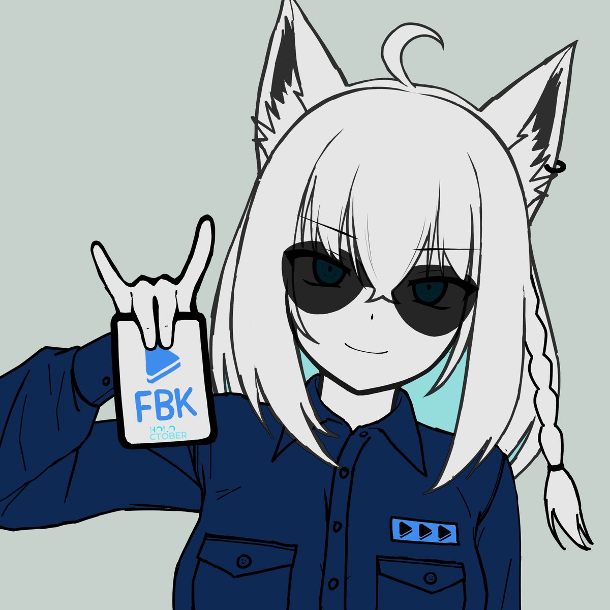 白上フブキ 「#HOLOctober  07. police - FBK OPEN UP!  」|3tonのイラスト