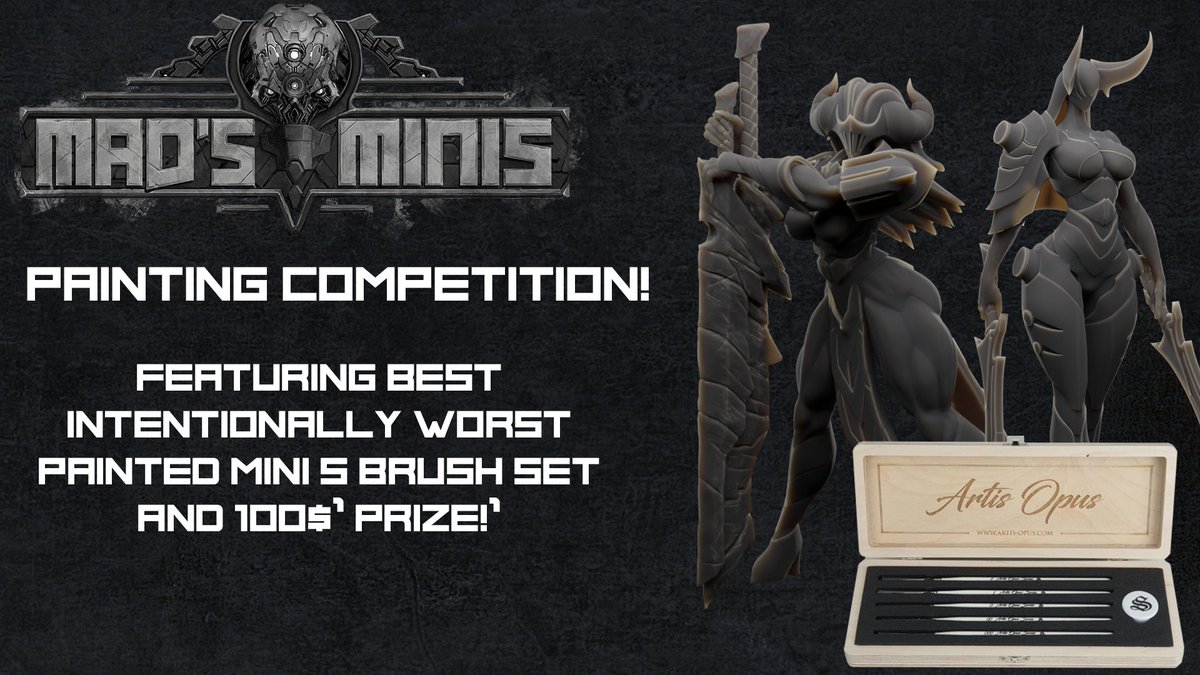 MadsMinis's tweet photo. We are hosting a painting competition! Show off your skills with a chance to win awesome stuff! All you gotta do is paint one of our minis in the best and worst way!
More details here
https://t.co/276mLdMFXj
#competition #stl #mmf #wargaming #art #miniart #miniartist #fun #best https://t.co/Ek4qQRrtJg