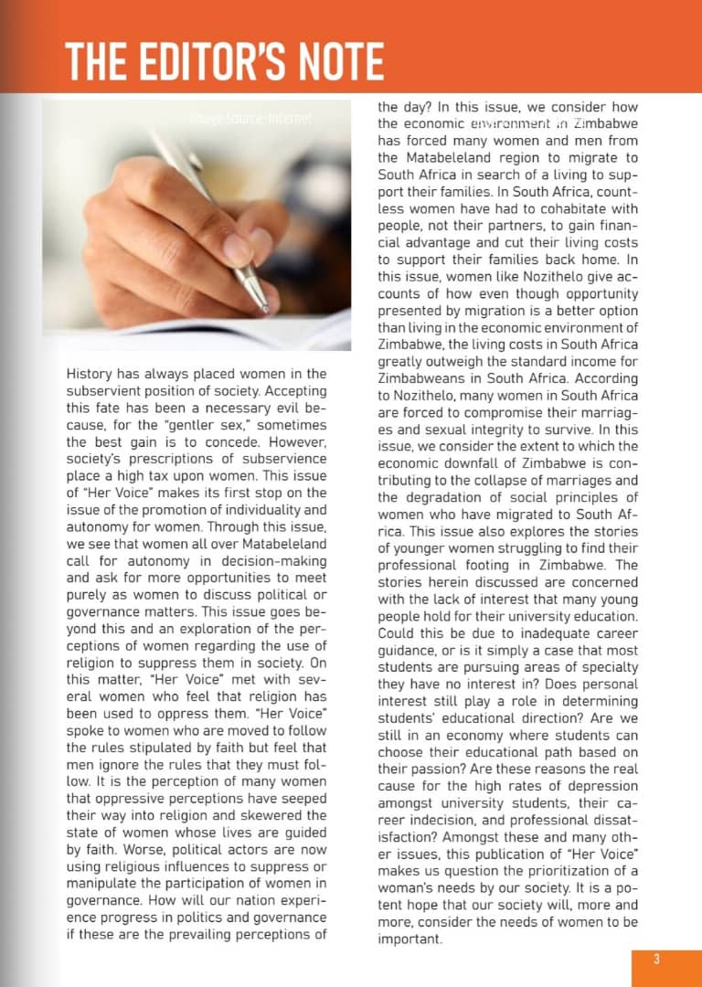 Through this issue, we see that women all over Matabeleland,call for autonomy in decision making and ask for more opportunities to meet purely as women to discuss political and governance matters.

online.anyflip.com/qjitu/jxci/mob…

#HerVoice 

<a href="/Wecobs1/">Network of Women-Led Community Based Organisations</a> <a href="/sandz_mal/">Sandra N. Gama</a> <a href="/eva_tarie/">Tarie_ Eva</a> <a href="/zetty_bee/">Zinhle Beatrice</a>