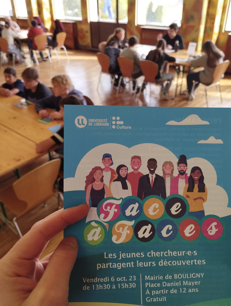 BoulignySvt's tweet photo. Rencontre enrichissante "Face-à-Faces" pour nos élèves de 3ème du @clgBouligny. Échanges avec 5 doctorants 🧑‍🎓 de l'@Univ_Lorraine qui sont venus partager leurs découvertes à travers des ateliers ludiques et créatifs. Merci pour nos élèves ! 👏@labo_Loria @CultureSci @FeteScience https://t.co/rol7ku29Xn