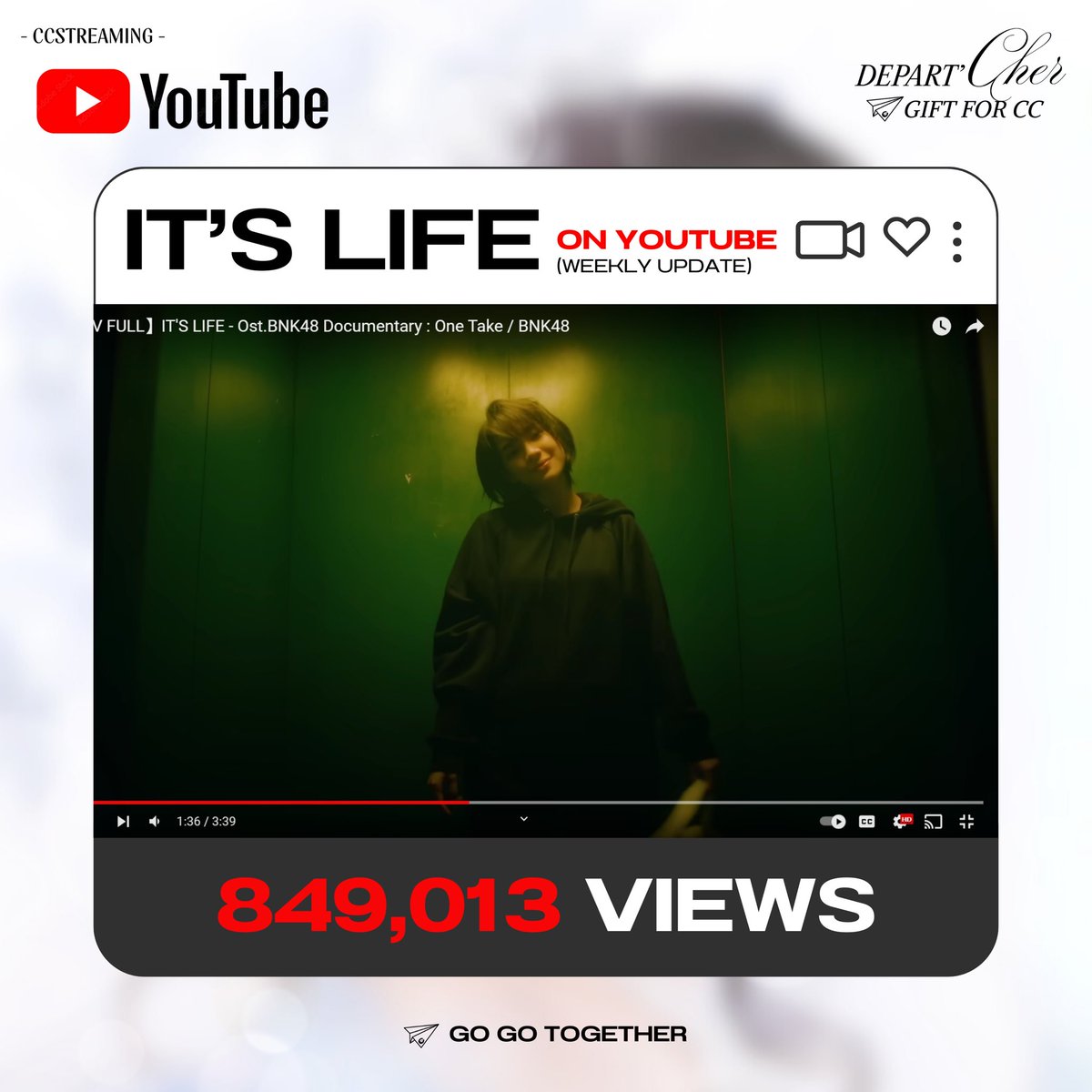 ccstreaming's tweet photo. [WEEKLY UPDATE ]- #ItslifeMV 🧡🐱

Youtube ❤️ : 849,013/1,000,000 Views

Spotify 💚 : 215,316/480,000 Streams

มาร่วมส่งของขวัญชิ้นพิเศษร่วมกันนะคะ GOGO ~ 💜🌸✨

#StreamForCC
#CherprangBNK48
#CherprangAreekul https://t.co/8iUhtfkBzn