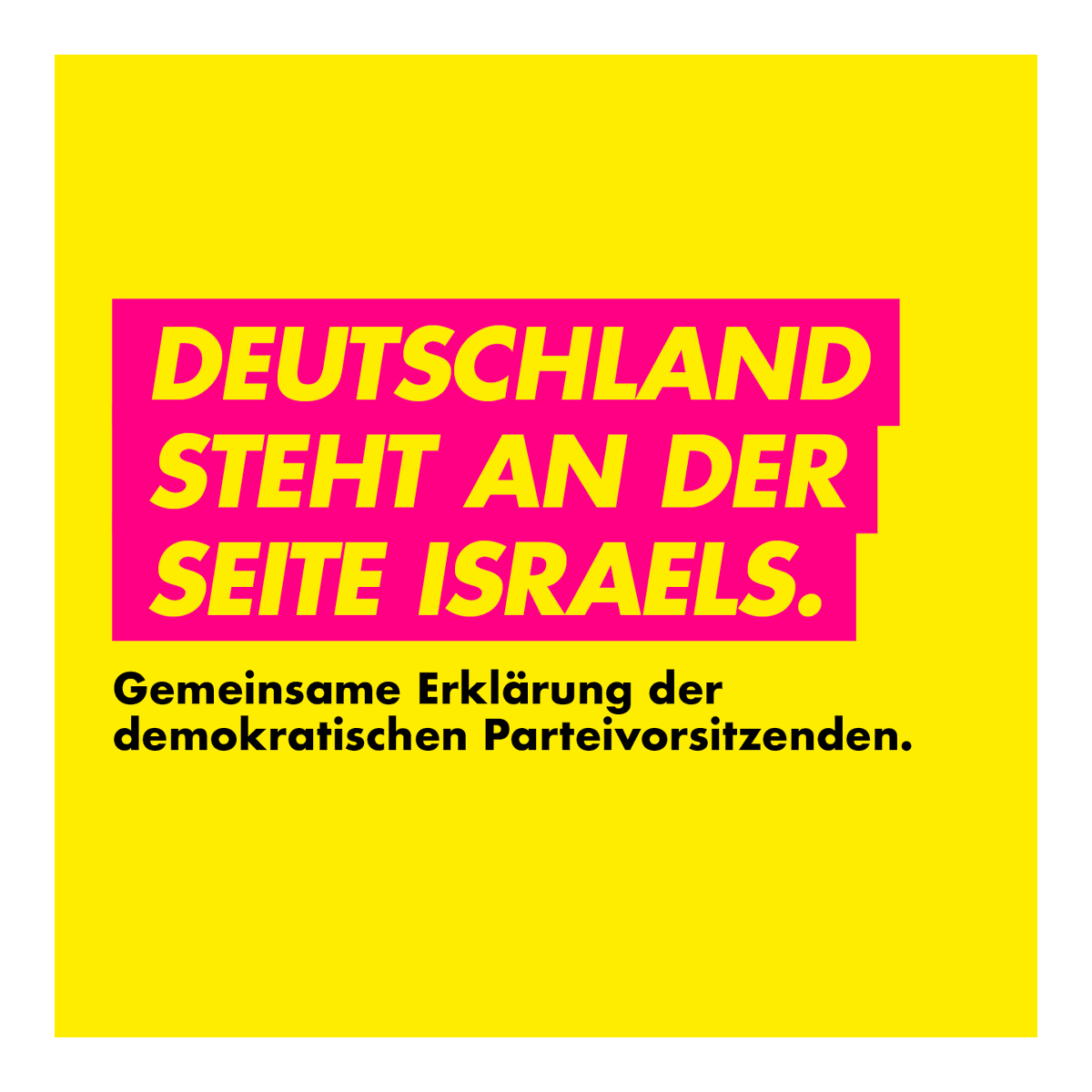 Gemeinsame Erklärung der Parteivorsitzenden:

<a href="/c_lindner/">Christian Lindner</a>, FDP
<a href="/larsklingbeil/">Lars Klingbeil 🇪🇺</a> und <a href="/EskenSaskia/">Saskia Esken</a>, SPD
Omid <a href="/nouripour/">Omid Nouripour</a> und <a href="/Ricarda_Lang/">Ricarda Lang</a>, BÜNDNIS 90/DIE GRÜNEN
<a href="/_FriedrichMerz/">Friedrich Merz</a>, CDU
<a href="/Markus_Soeder/">Markus Söder</a>, CSU

Lest die gesamte Erklärung im Thread ⤵️