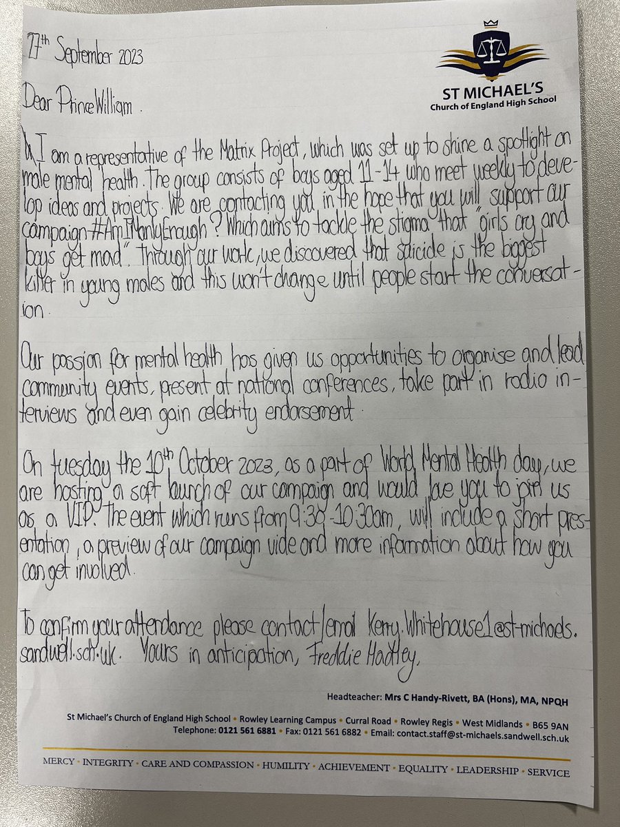 Student Voice - St Michael’s 🌈 (@sstmichaels) on Twitter photo When your students create a guest list and include his Royal Highness Prince William 🙂 Some might think this is wildly ambitious but as Walt Disney once said “all our dreams can come true if we have the courage to pursue them”
<a href="/KensingtonRoyal/">The Prince and Princess of Wales</a> When your students create a guest list and include his Royal Highness Prince William 🙂 Some might think this is wildly ambitious but as Walt Disney once said “all our dreams can come true if we have the courage to pursue them”
<a href="/KensingtonRoyal/">The Prince and Princess of Wales</a>