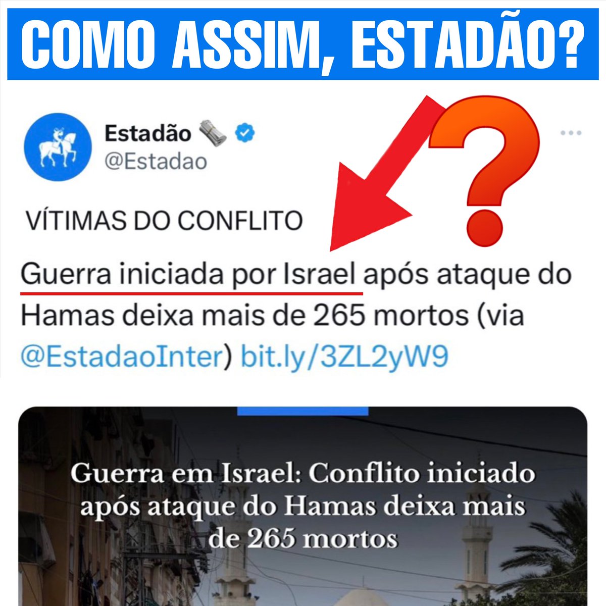 EdRaposo_'s tweet photo. Vamos esclarecer uma coisa, já que o estagiário do @Estadao anda meio confuso.

Uma coisa é iniciar uma guerra; outra, completamente diferente, é ser alvo de um ataque e declarar guerra contra o inimigo. Quem iniciou a guerra foi o Hamas, Israel reagiu.

Espero ter ajudado 👍🏻 https://t.co/tw7dWdZvEQ