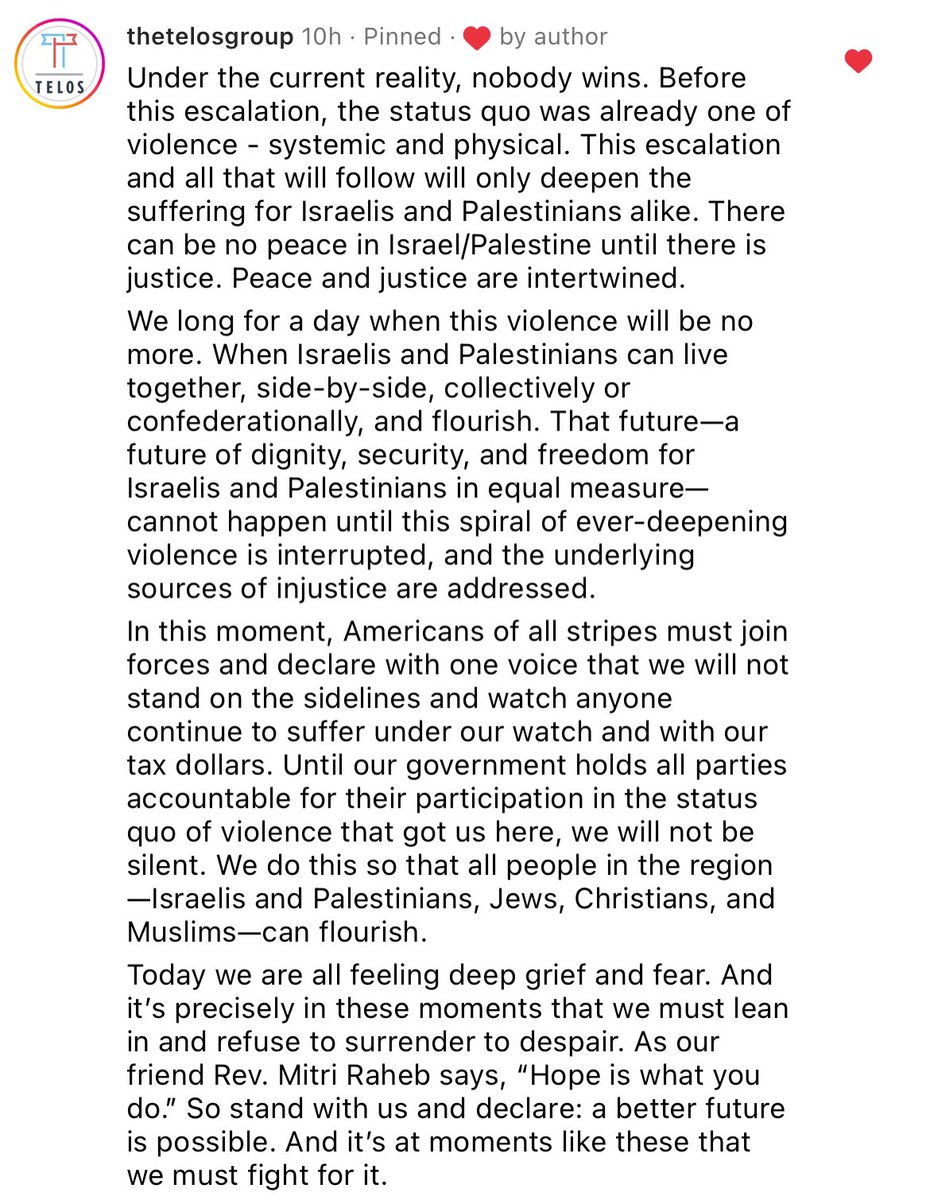 ZachWLambert's tweet image. I know a lot of us are on here trying to better understand what is happening in Israel and Palestine, which is next to impossible with the current state of Twitter.

But this is from Telos who has been doing peacemaking work under the leadership of Israelis and Palestinians in…