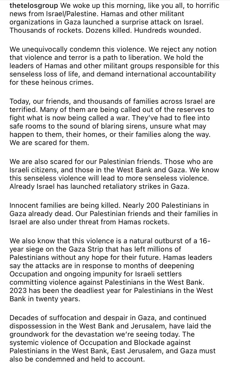 ZachWLambert's tweet image. I know a lot of us are on here trying to better understand what is happening in Israel and Palestine, which is next to impossible with the current state of Twitter.

But this is from Telos who has been doing peacemaking work under the leadership of Israelis and Palestinians in…