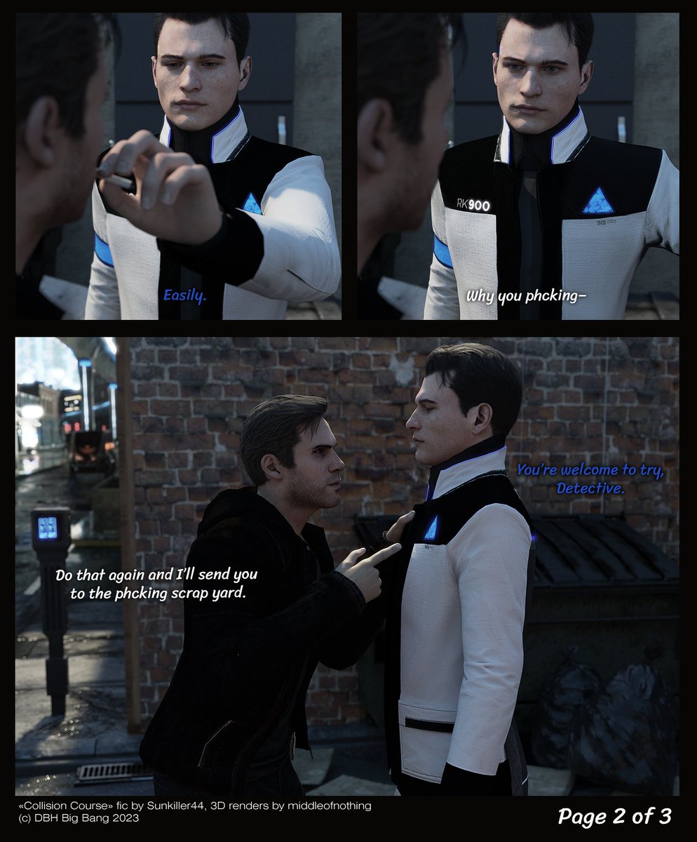 middleofnthing's tweet photo. here's my second (and final) work for DBH BigBang 2023.
This is an illustration for "Collision Course" fanfic by wonderful @sunkiller44
https://t.co/JWTdQLVCvM

#DetroitBecomeHuman #DBH
#Reed900 #GavinReed #RK900 #NinesDBH https://t.co/3rXdpSiIUc