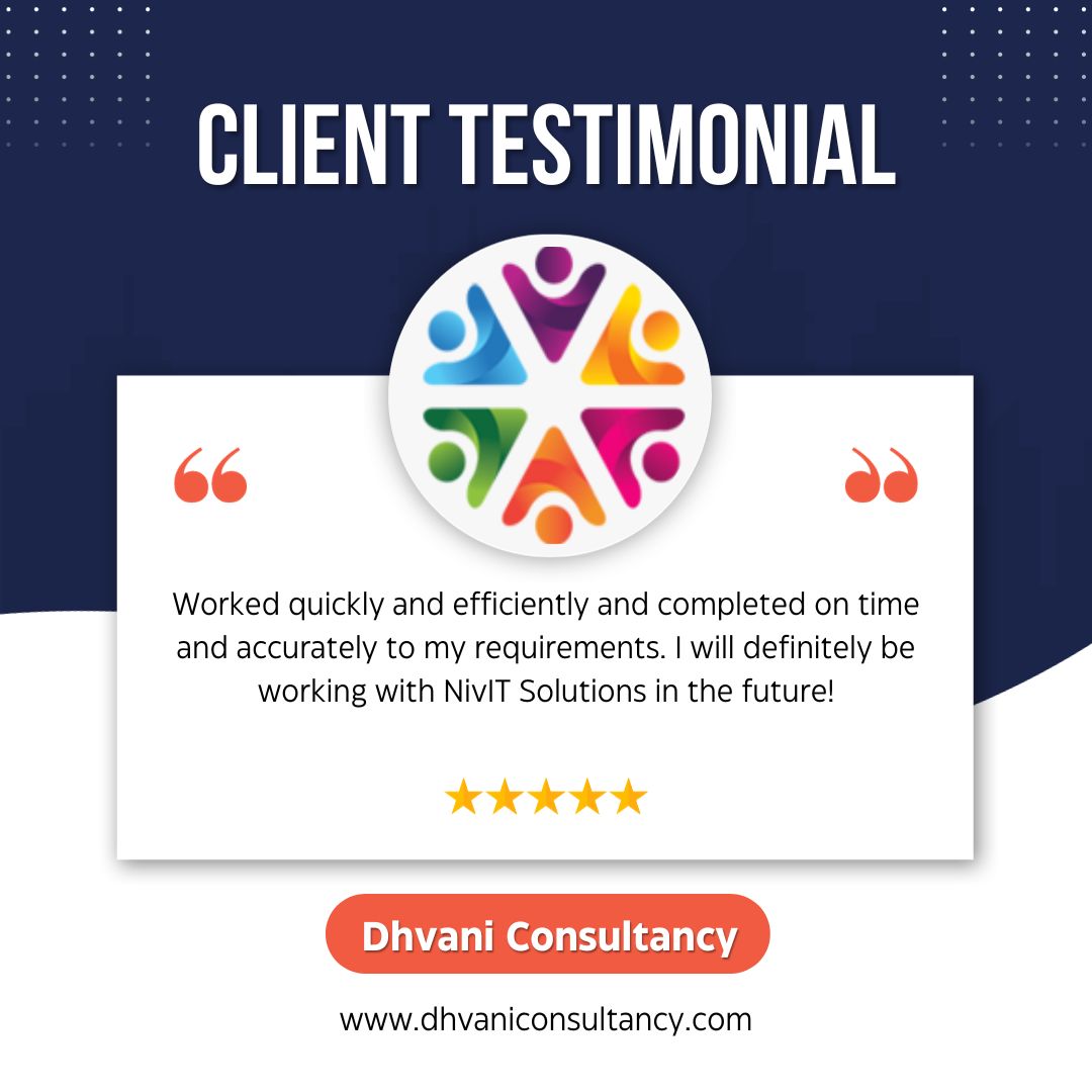 NivitSolution's tweet image. 🌟 Another satisfied client! Their success story inspires us. #WebDevelopmentSuccess #HappyClients 🌟🌟🌟🌟🌟
Thank you, Dhvani Consultancy Solutions! 🙏💻 #ClientTestimonial #WebDevelopment #ClientSuccess #WebDesign #nivitsolution #dhavniconsultancy