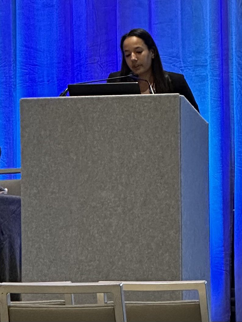 Dr. Dominique Dockery, PGY1, giving an excellent presentation on the effect of Diabetes in outcomes following carotid surgery @NewEnglandVasc