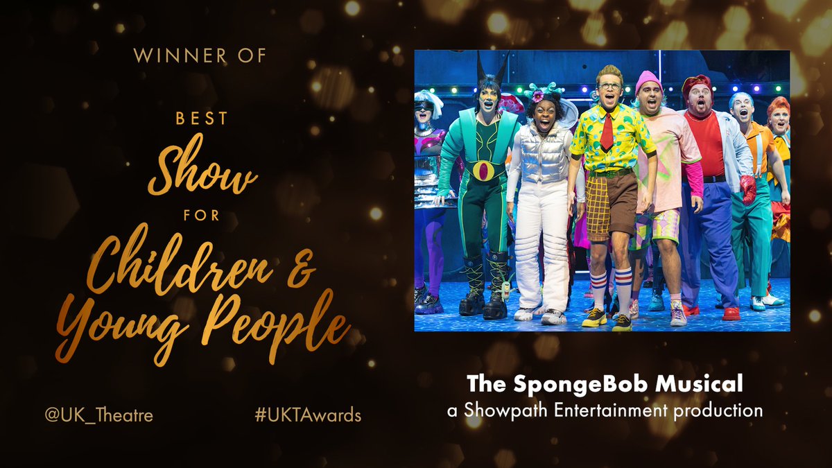 uk_theatre's tweet photo. The winner of the UK Theatre Award for Best Show for Children and Young People is The SpongeBob Musical, a Showpath Entertainment production.

#UKTAwards https://t.co/qia3nwIi3s