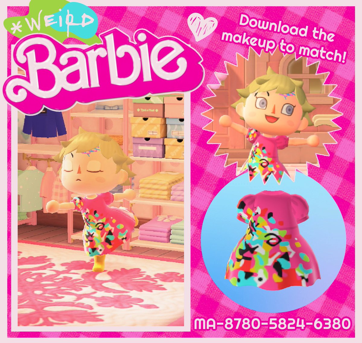 RaeFaeACNH's tweet photo. Get ready to get sad and mushy and complicated in the newest addition to my Barbie collection - Weird Barbie! This is just what happens when you play with them too hard π€·ββοΈπποΈ
Download at MA-8780-5824-6380 #acnh #acnhcustomcode #AnimalCrossing #BarbieMovie https://t.co/35SYGRbWmf