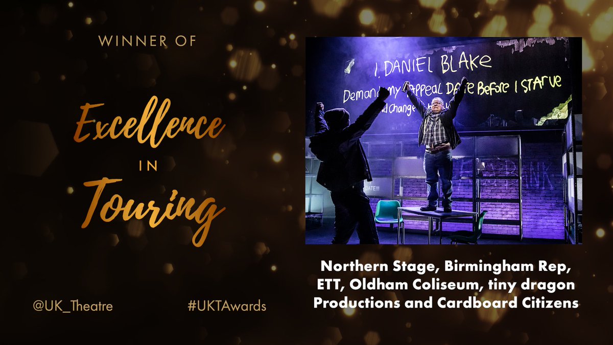 uk_theatre's tweet photo. The winners of the UK Theatre Award for Excellence in Touring are @northernstage, @BirminghamRep, @weareETT, @OldhamColiseum, @tinydragonprod1 and @CardboardCitz for an adaptation with integrity and authenticity both for audiences and the communities represented.

#UKTAwards https://t.co/1vP2zhYaG9