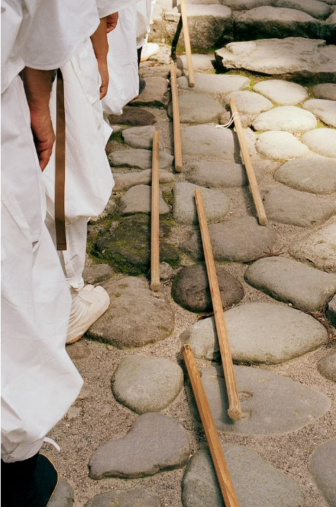 Kongodzue, the Yamabushi staff, represents a grave marker in a symbolic rebirth ritual.