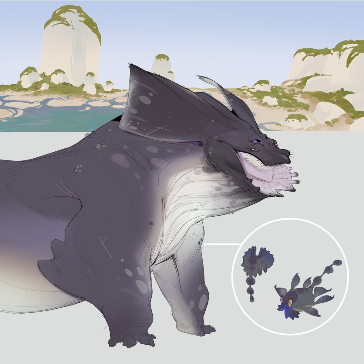 「Lets drop a couple more creatures on thi」|Baldi Konijnのイラスト
