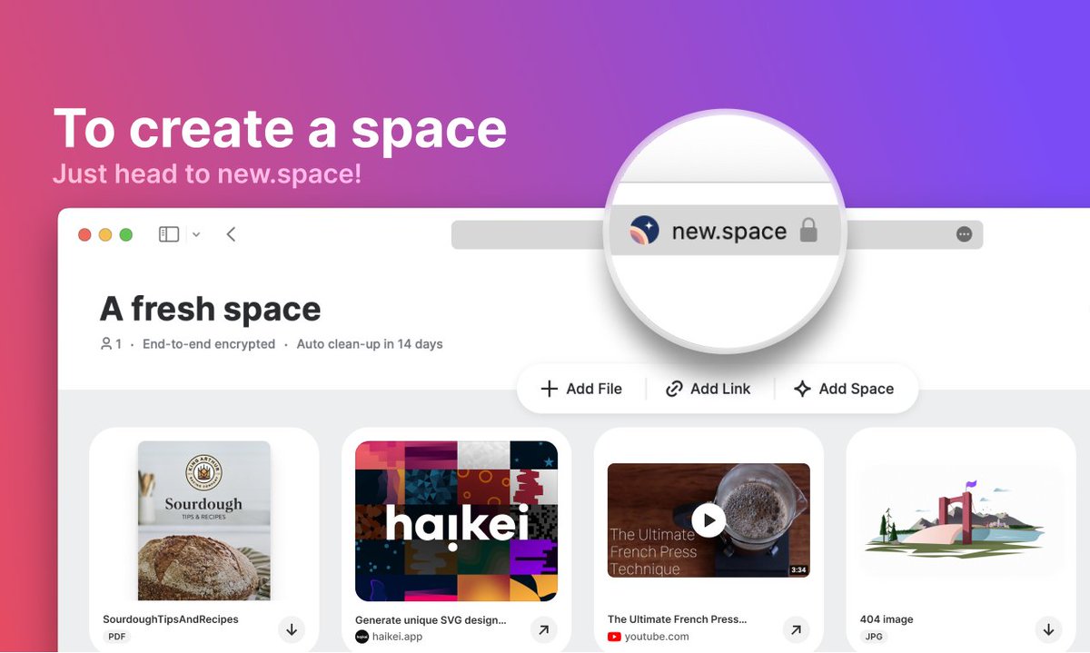 new•space by Shareup tweet media