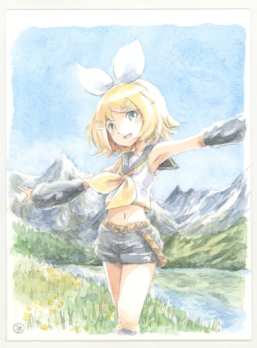 さわやか元気なリンちゃん描きました! たまには一枚をゆっくり描くのも良いやね～