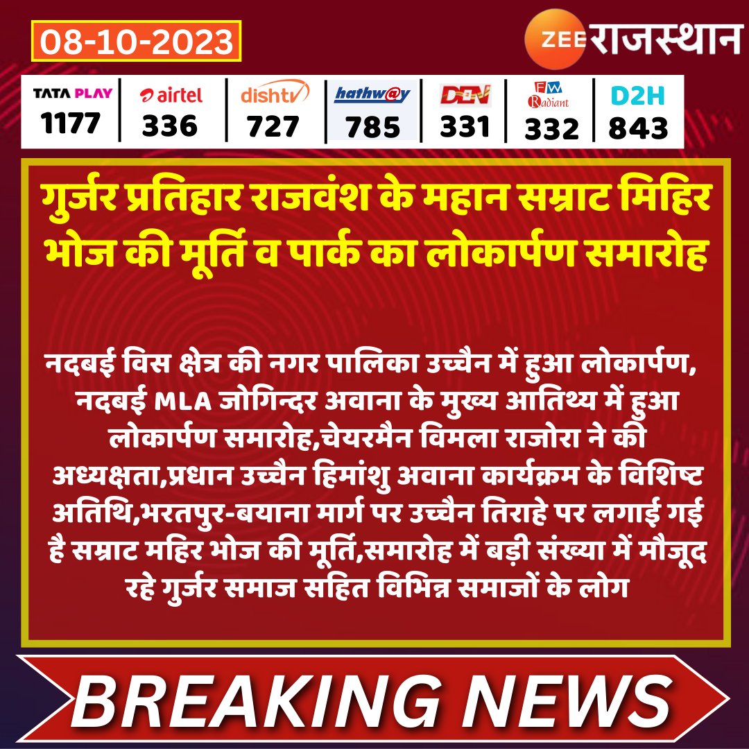 pradhangurjar__'s tweet photo. #Bharatpur #Ucchain : नदबई विस क्षेत्र की नगर पालिका उच्चैन में गुर्जर प्रतिहार राजवंश के महान सम्राट मिहिर भोज की अष्ठ धातु की मूर्ति व पार्क का लोकार्पण समारोह

@joginderawana @Ravinder_ASPK  @AnilTanwar @RavindraPatel05 https://t.co/062sguZ0XV