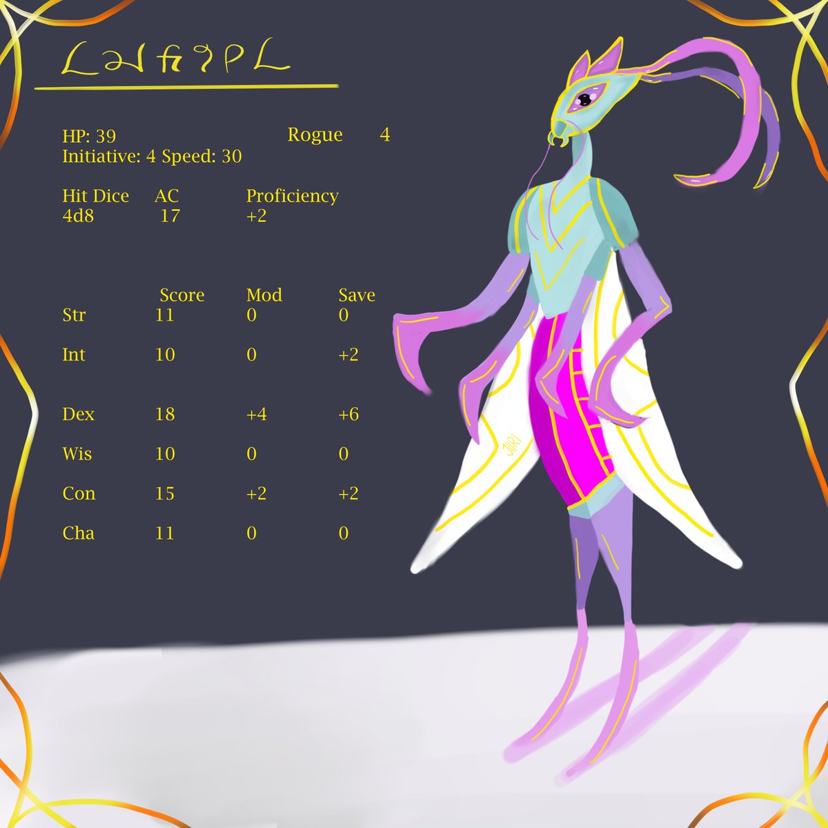 jiiriyan's tweet photo. My DND Character sheet for my #thrikreen character on #dnd #spelljammer #oc #originalcharacter https://t.co/NlglzVvXVm