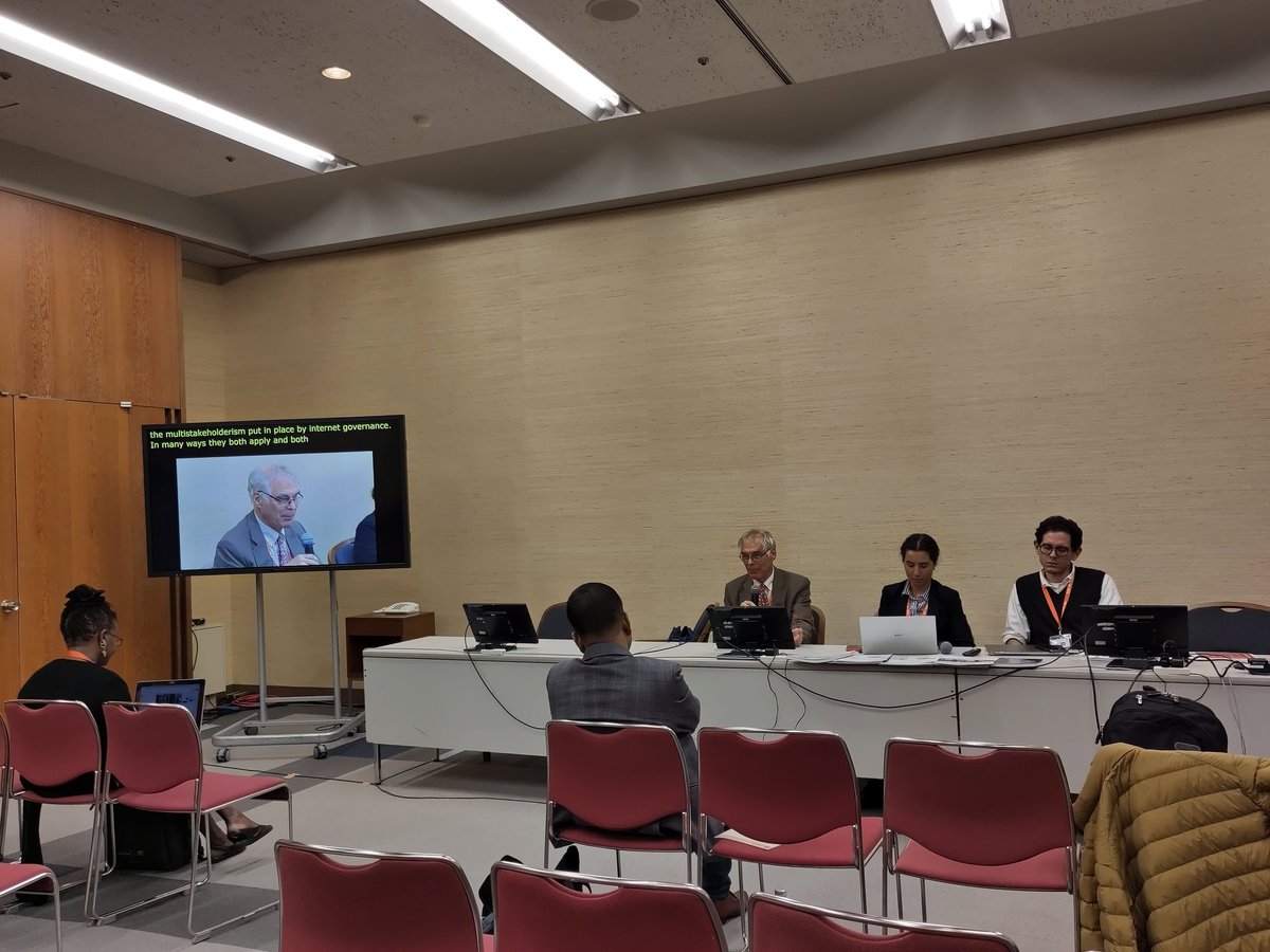 dswyber's tweet photo. Simon Ellis underlines that it's not just in the process of preparing their #InternetUniversality reports that there needs to be multistakeholder participation, but also in wider decision-making about the internet
@UNESCO @HuXianhong #igf2023 https://t.co/vu0UzEcTSW