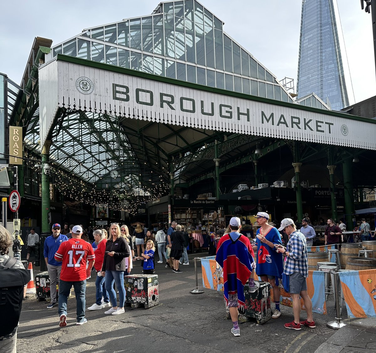 Hanging out at Borough Market. If the amount of Bills fans here, could be an indication for today!!