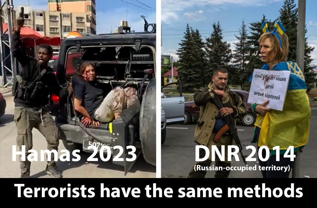 den_kazansky's tweet photo. Russia and its friends from Iran and Hamas use the same methods https://t.co/4Zl0W3eWaR
