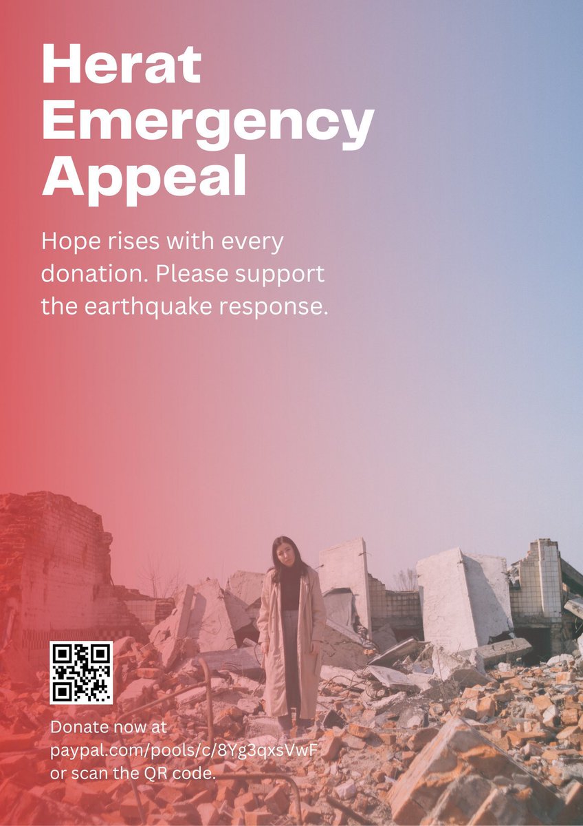 هرات قشنگ من
دستت را بلند کن
بگو هنوز زنده‌ای…

#HeratEarthquake 

#HelpHerat ⬇️
paypal.com/pools/c/8Yg3qx…