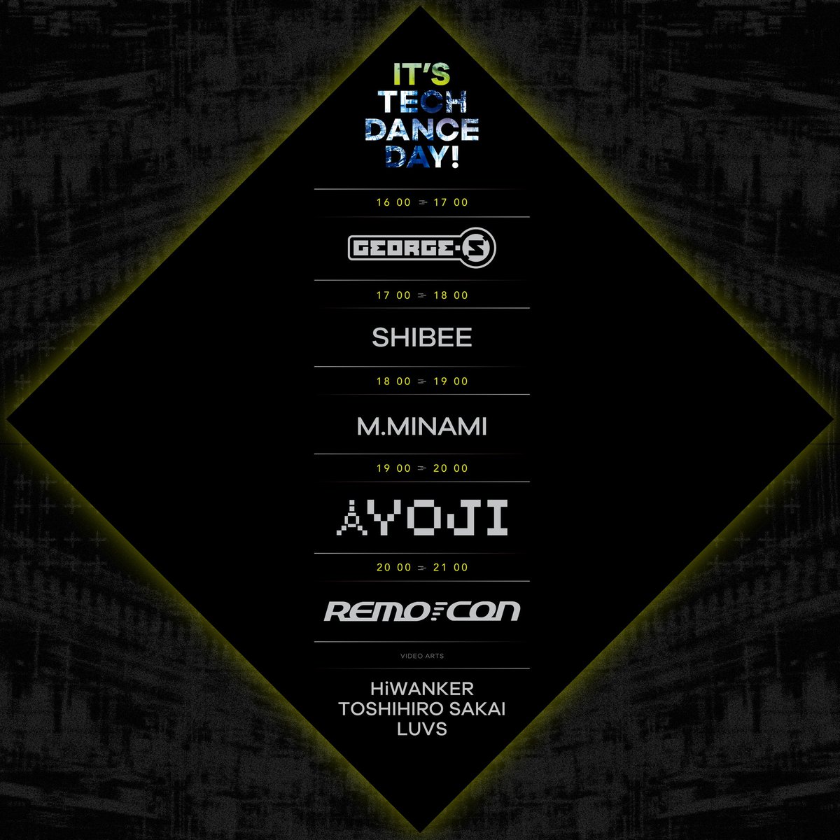 MMINAMIDJ's tweet photo. いよいよ明日開催!!
10/9(MON)祝日16:00〜
#ItsTechdanceDay
#10月9日はテックダンスの日
@noon_cafe
#今日のTECHDANCE
YOJI vs Remo-con / Samulight
https://t.co/45PcVsNvMy https://t.co/zCRRXt3h28