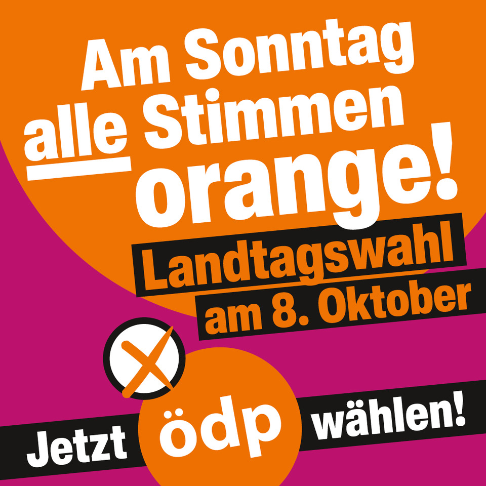 Heute gilt: alle Stimmen der ÖDP, dem "Asterix" unter den bayerischen Parteien. Wir sind die Einzigen, die in Bayern aus der Opposition Gesetze gemacht haben, z.B. das #volksbegehrenartenviefalt #rettetdiebienen. Zeig Orange, zeig Flagge und wähl diesmal die ÖDP.  #ÖDP #öodernie