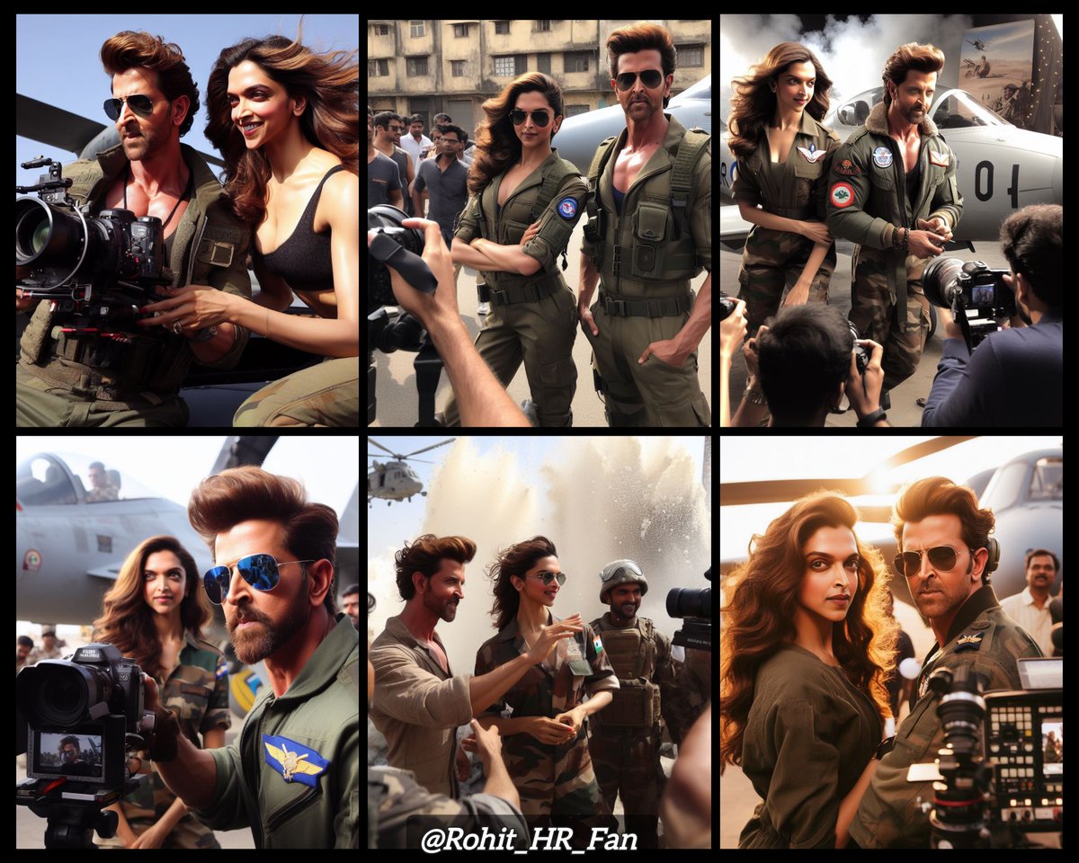 If No Content so I Believe in Creating my Own Happiness ☺️💖 

Presenting #Fighter BTS from Sets
#HrithikRoshan #DeepikaPadukone 

Happy #AirForceDay2023 Team Hrithikians & Fighter #AirForceDay