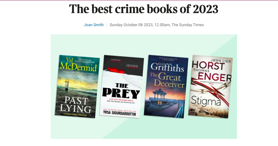 INCREDIBLE review of @LierHorst @EngerThomas' #Stigma t @meganeturney in the SUNDAY TIMES today! 'Stigma, the new novel by the stellar Norwegian crime-writing duo Jorn Lier Horst and Thomas Enger…tense, brutal and fast-moving' Thank you @polblonde! thetimes.co.uk/article/the-be…
