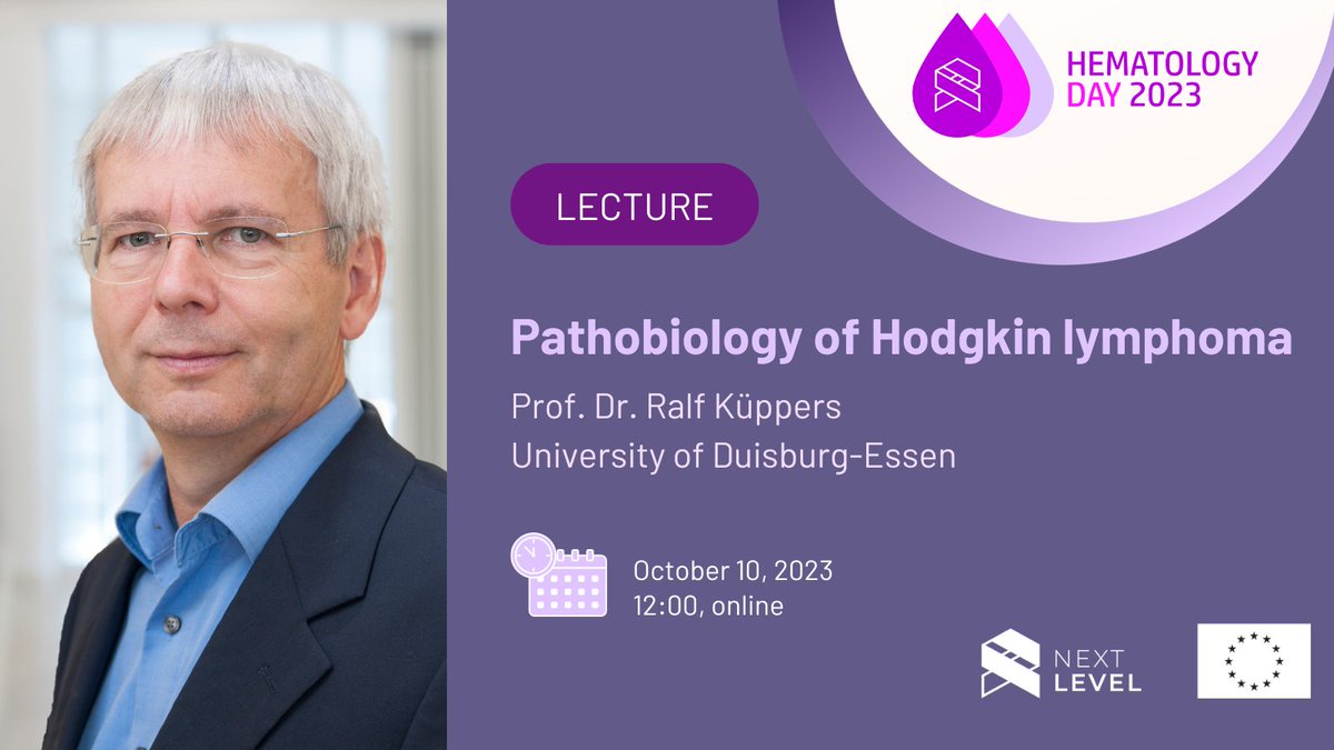 NEXT_LEVEL Project (@nextleveleu) on Twitter photo Join us on online lecture #Pathobiology of #Hodgkin #lymphoma by Prof. Ralf Küppers from <a href="/unidue/">Uni Duisburg-Essen @unidue.bsky.social</a> during #HematologyDay 2023.
youtu.be/6UJyNDRFhbo
<a href="/ugent/">UGent</a> <a href="/researchumcg/">Research UMCG</a> <a href="/crighent/">CRIG</a> <a href="/igcpan/">Instytut Genetyki Człowieka PAN</a> Join us on online lecture #Pathobiology of #Hodgkin #lymphoma by Prof. Ralf Küppers from <a href="/unidue/">Uni Duisburg-Essen @unidue.bsky.social</a> during #HematologyDay 2023.
youtu.be/6UJyNDRFhbo
<a href="/ugent/">UGent</a> <a href="/researchumcg/">Research UMCG</a> <a href="/crighent/">CRIG</a> <a href="/igcpan/">Instytut Genetyki Człowieka PAN</a>