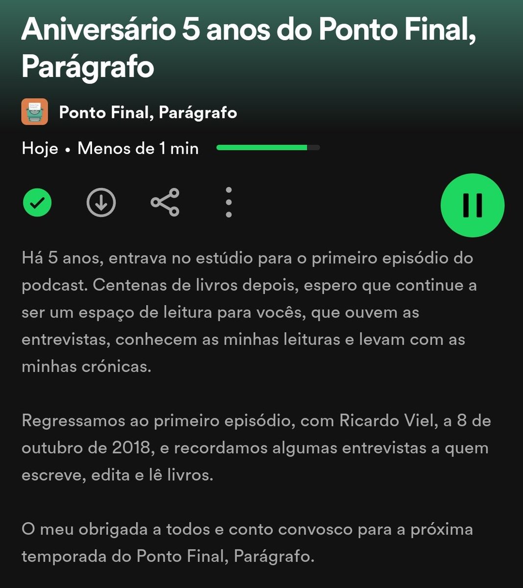 Ponto Final, Parágrafo tweet media
