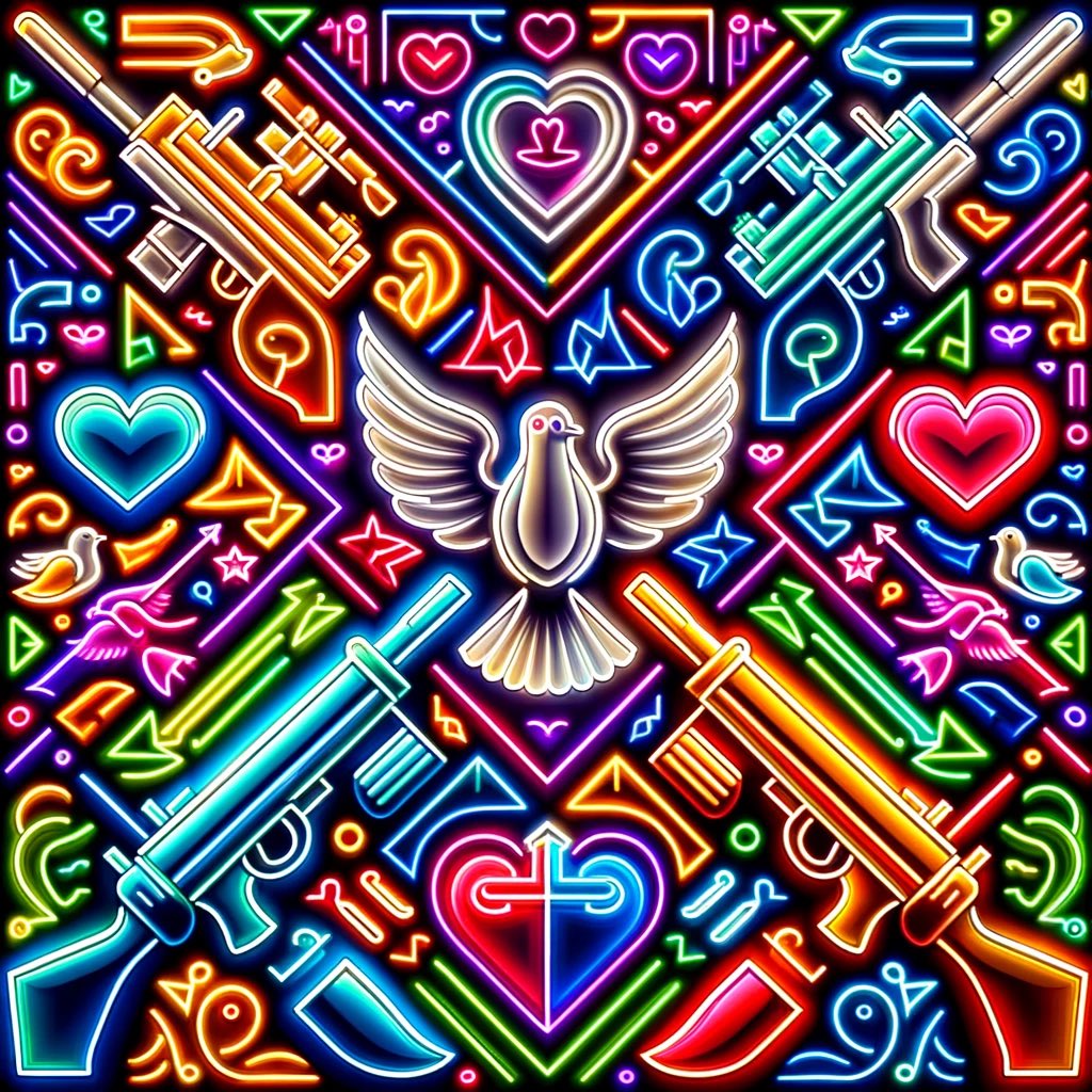 Tribute to people affected by war. 

Repeating patterns remind us that humanity repeats its pattern of violence. 

Vibrant colour to represent the gaudy way war is glamourised as valour.