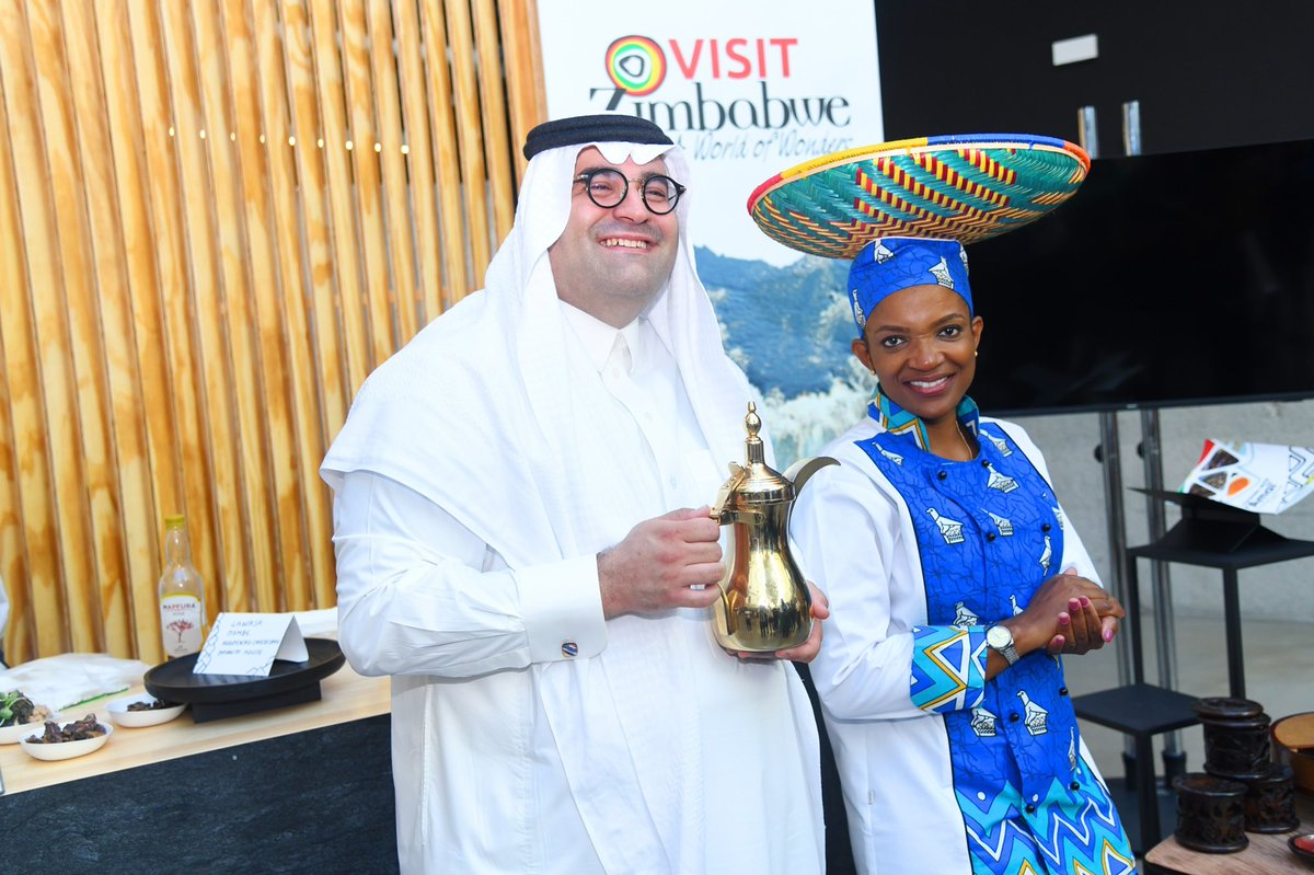 The Minister of Tourism, Hon <a href="/BarbaraRwodzi/">Barbara Rwodzi</a> shining and raising the Zimbabwean flag on the international arena... 
#VisitZimbabwe