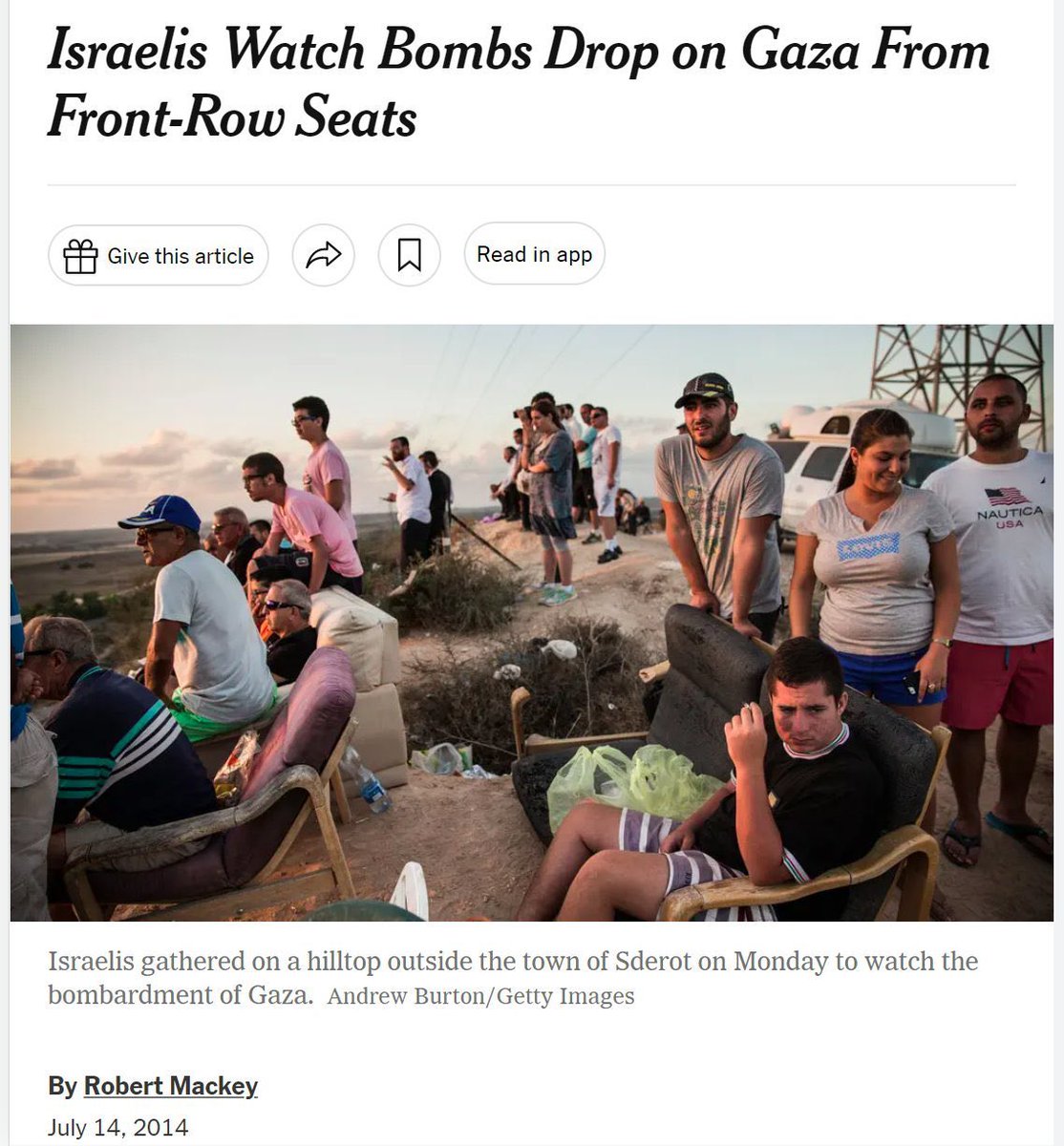barnes8788's tweet photo. @adamcwejman Allvarligt talat Adam, New york times skrev en ökänd artikel om hur israeler drack öl och hade bbq och firade när Gaza bombades till stenåldern för något år sedan, och du talar om palestinsk ondska? Vilka startade denna konflikt och etniska rensning? https://t.co/z1bxdoWeTC
