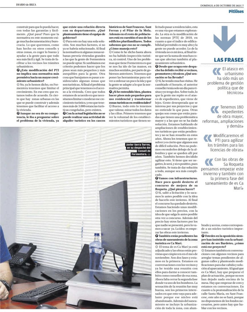 Entrevista a Javier Serra, conseller de Territori: 'hi ha gent desesperada per l'embús a Urbanisme'