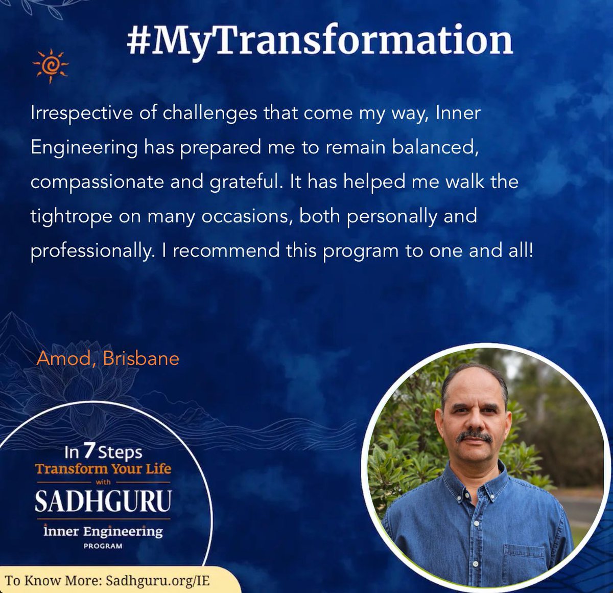 #MyTransformation #SadhguruinAustralia 
#Inner Engineering